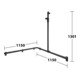 Keuco AXESS Barre de douche noire, 1150/1150mm, avec barre de douche, version droite-1