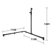 Keuco AXESS Barre de douche noire, 1150/1150mm, avec barre de douche, version droite