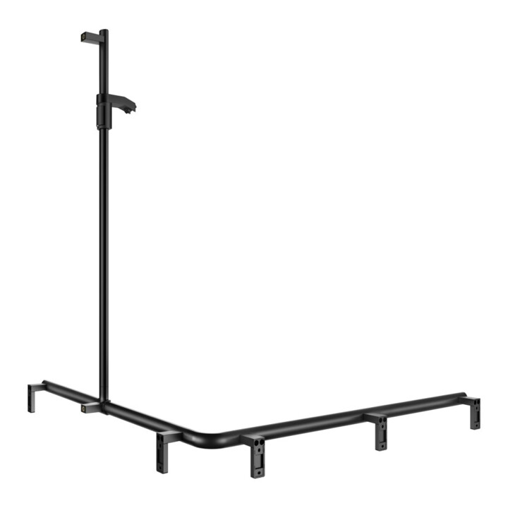 Keuco AXESS Barre de douche noire, 1150/1150mm, avec barre de douche, version droite