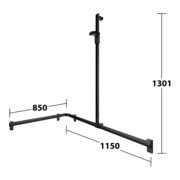 Keuco AXESS Barre de douche noire, 1150/850 mm, avec barre de douche, droite