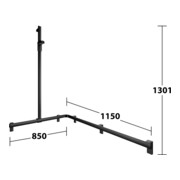 Keuco AXESS Barre de douche noire, 1150/850 mm, avec barre de douche, version gauche