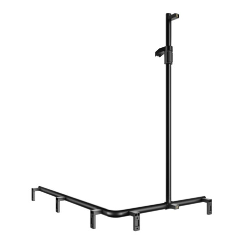Keuco AXESS Barre de douche noire, 1150/850 mm, avec barre de douche, version gauche