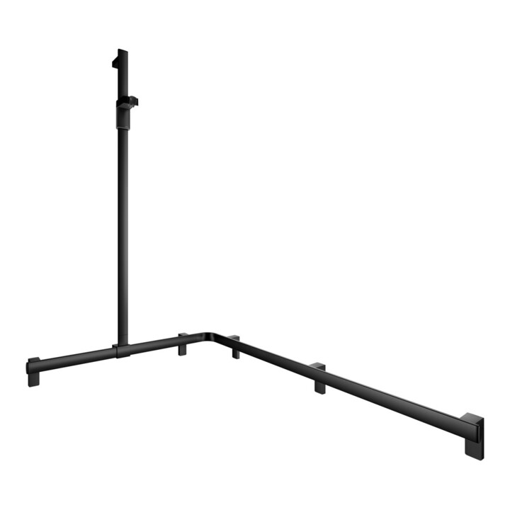 Keuco AXESS Barre de douche noire, 1150/850 mm, avec barre de douche, version gauche