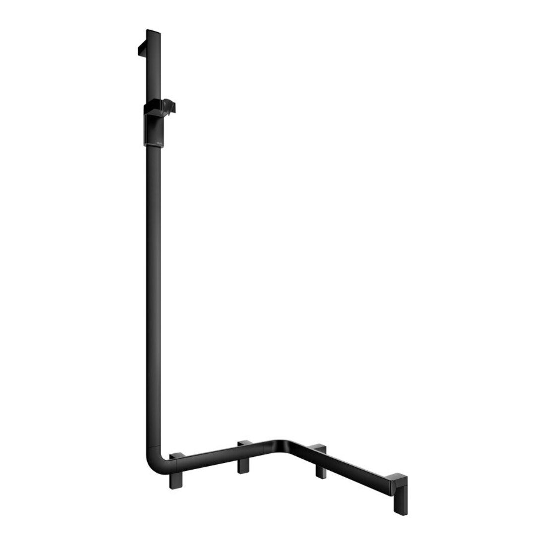 Keuco AXESS Barre de douche noire, 550 mm, avec barre de douche, version gauche