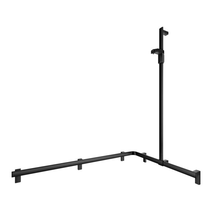 Keuco AXESS Barre de douche noire, 850/1150 mm, avec barre de douche, version droite