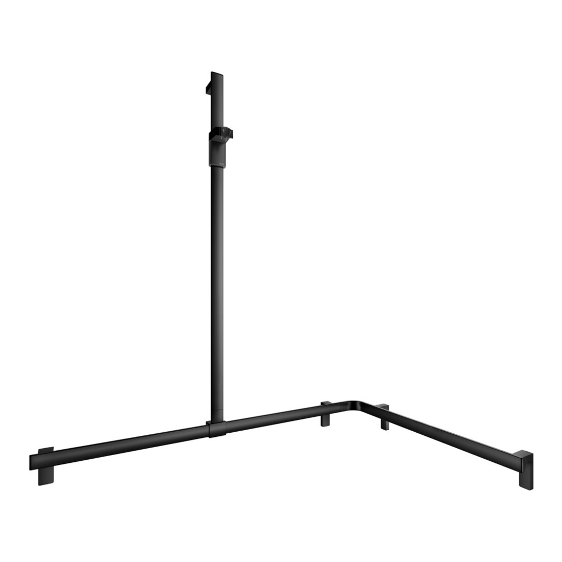Keuco AXESS Barre de douche noire, 850/1150 mm, avec barre de douche, version gauche