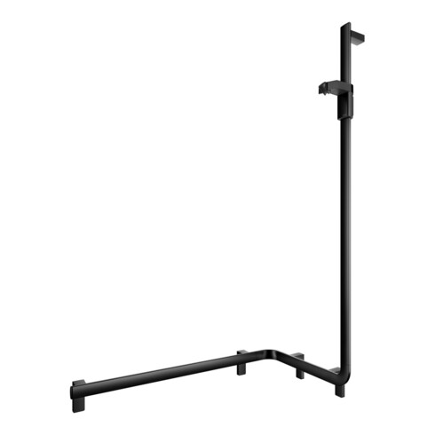 Keuco AXESS Barre de douche noire, 850 mm, avec support de douche, version droite