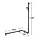 Keuco AXESS Barre de douche noire, 850 mm, avec support de douche, version droite-2