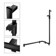 Keuco AXESS Barre de douche noire, 850 mm, avec support de douche, version droite-2