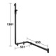 Keuco AXESS Barre de douche noire mat, 850 mm, avec barre de douche, version gauche-5