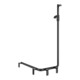 Keuco AXESS Barre de douche noire mat, 850 mm, avec barre de douche, version gauche