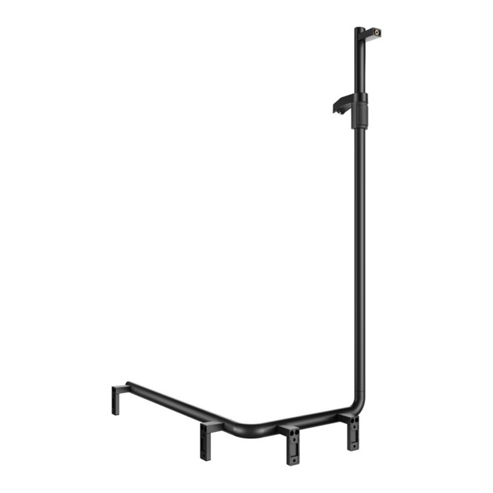 Keuco AXESS Barre de douche noire mat, 850 mm, avec barre de douche, version gauche