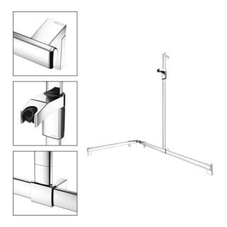 Keuco AXESS barre de douche vc, 1150/850 mm, avec barre de douche, version droite