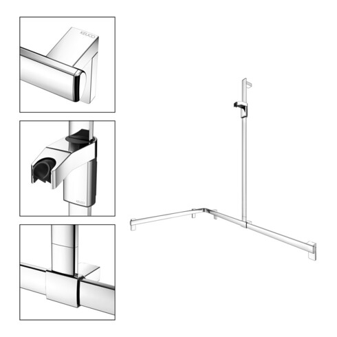 Keuco AXESS barre de douche vc, 1150/850 mm, avec barre de douche, version droite