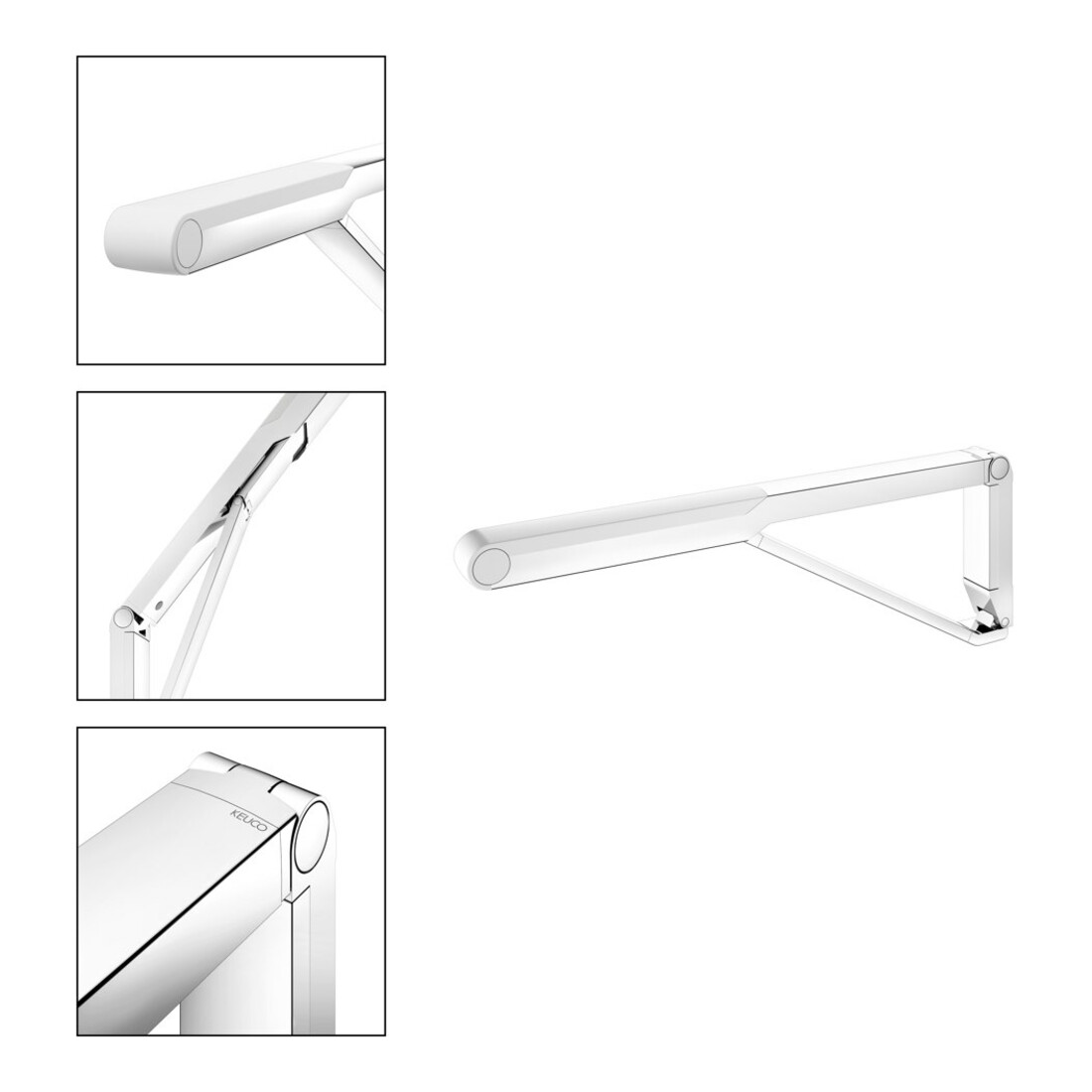 Keuco AXESS Poignée d'appui rabattable WC chromé/blanc, 700 mm