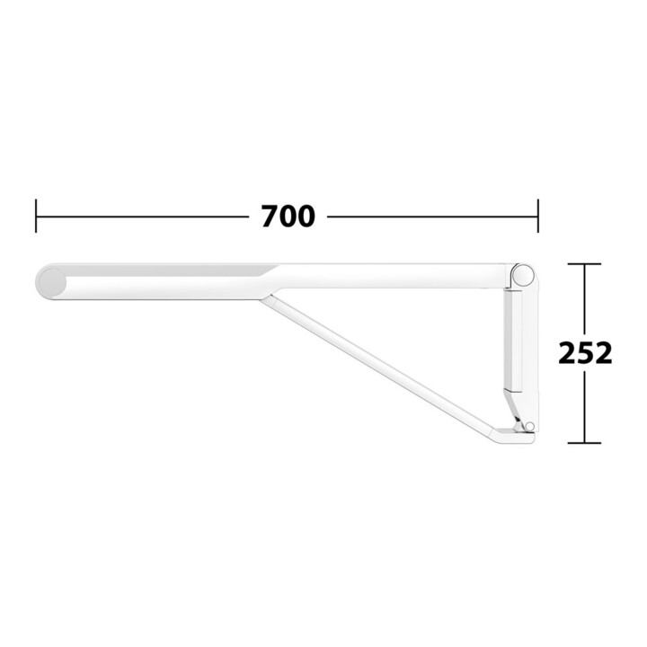 Keuco AXESS Poignée d'appui rabattable WC chromé/blanc, 700 mm
