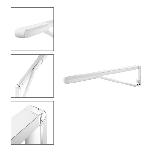 Keuco AXESS Poignée d'appui WC rabattable Aluminium argenté anodisé/blanc, 850 mm