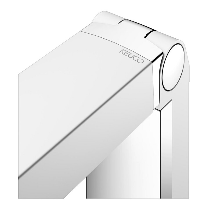 Keuco AXESS Poignée d'appui WC rabattable Aluminium argenté anodisé/blanc, 850 mm