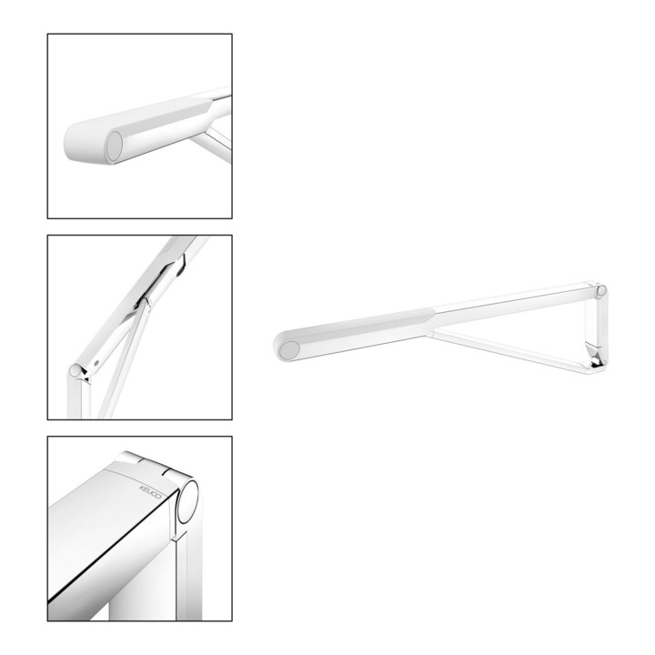 Keuco AXESS Poignée d'appui WC rabattable chrome/blanc, 850 mm