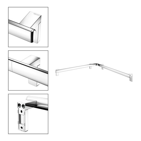 Keuco AXESS Poignée de douche/baignoire 850x850mm, chromée