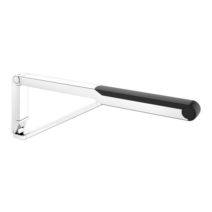 Keuco AXESS Poignée rabattable WC chromé/noir, 700 mm