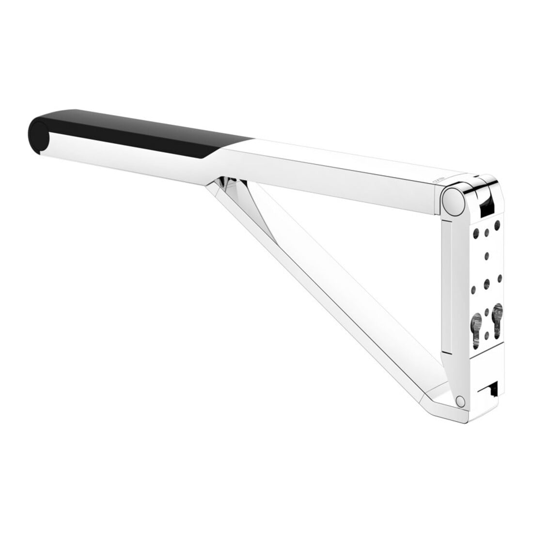 Keuco AXESS Poignée rabattable WC chromé/noir, 700 mm
