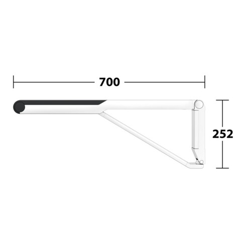 Keuco AXESS Poignée rabattable WC chromé/noir, 700 mm