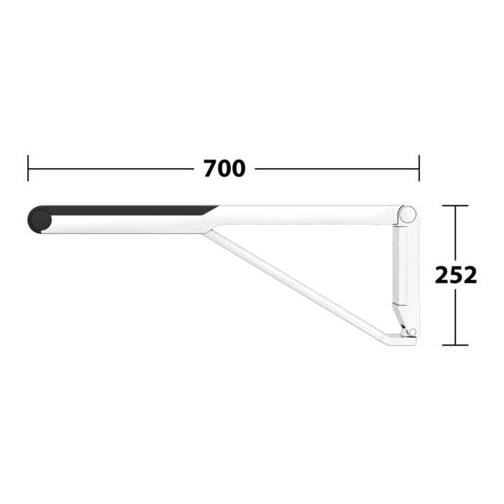 Keuco AXESS Poignée rabattable WC chromé/noir, 700 mm