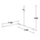 Keuco AXESS vc Barre de douche, 1150/1150 mm, avec barre de douche, version droite-4