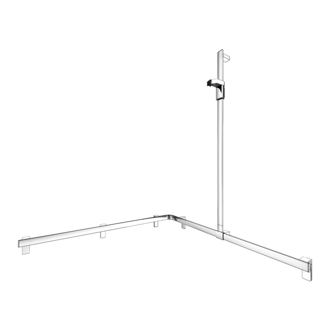 Keuco AXESS vc Barre de douche, 1150/1150 mm, avec barre de douche, version droite