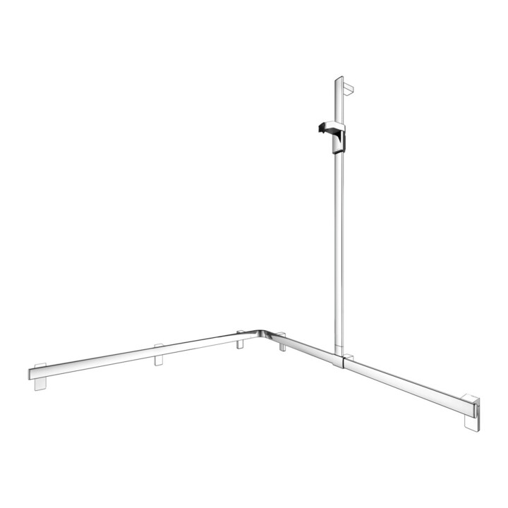Keuco AXESS vc Barre de douche, 1150/1150 mm, avec barre de douche, version droite