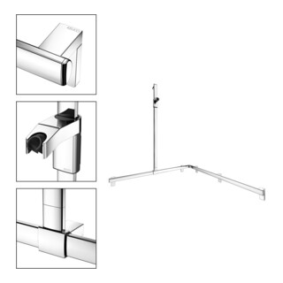 Keuco AXESS vc barre de douche, 1150/1150 mm, avec barre de douche, version gauche