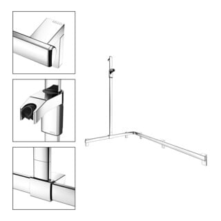 Keuco AXESS vc, barre de douche 1150/850 mm, avec support de douche, version gauche