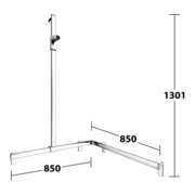 Keuco AXESS vc barre de douche, 850/850 mm, avec barre de douche, version gauche-5