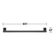 Keuco Badetuchhalter Plan Breite 651mm, schwarz-matt-4