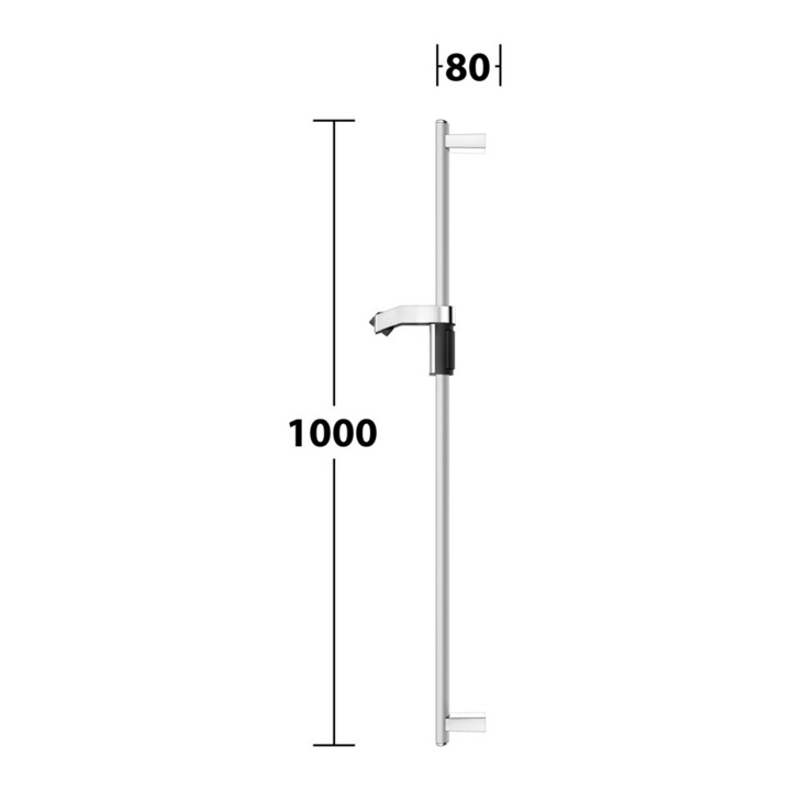 Keuco Barre de douche AXESS 1000 mm, aluminium argenté anodisé/chromé