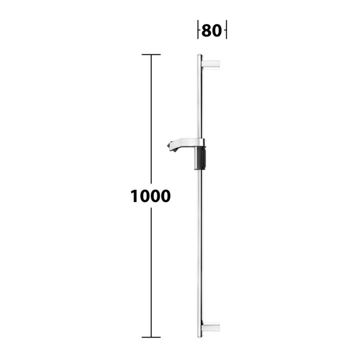 Keuco Barre de douche AXESS 1000 mm, chromée