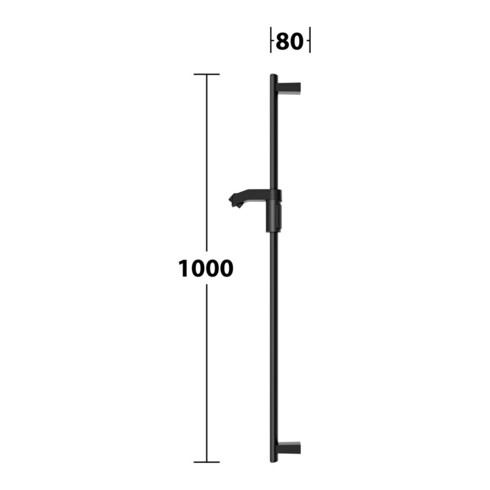 Keuco Barre de douche AXESS 1000 mm, noir mat