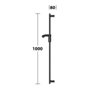 Keuco Barre de douche AXESS 1000 mm, noir mat-4