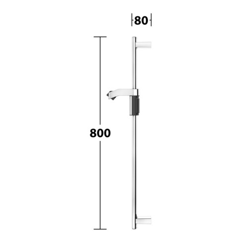 Keuco Barre de douche AXESS 800 mm, chromée