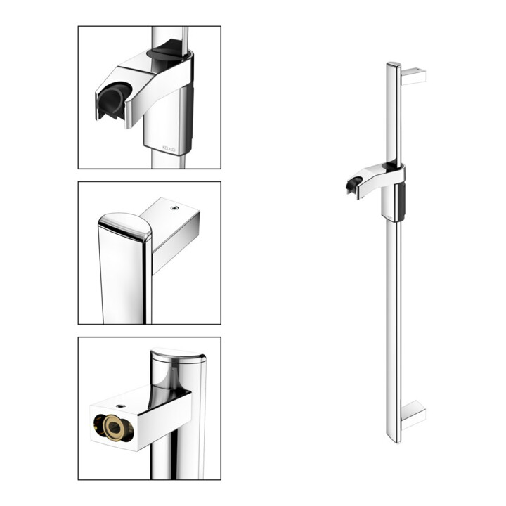 Keuco Barre de douche AXESS 800 mm, chromée