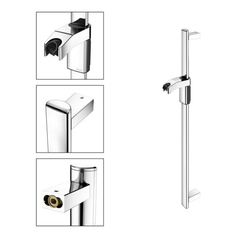Keuco Barre de douche AXESS 800 mm, chromée