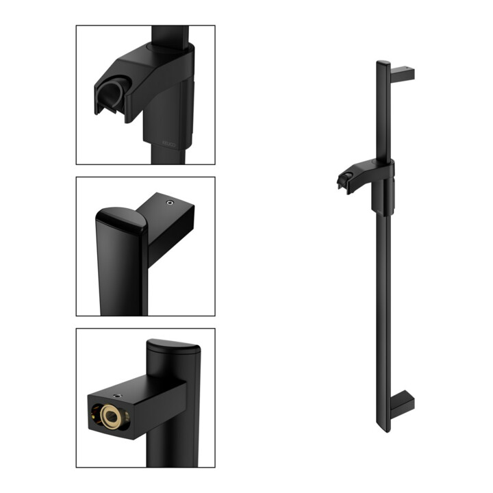 Keuco Barre de douche AXESS 800 mm, noir mat