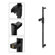 Keuco Barre de douche AXESS 900 mm, noir mat-2