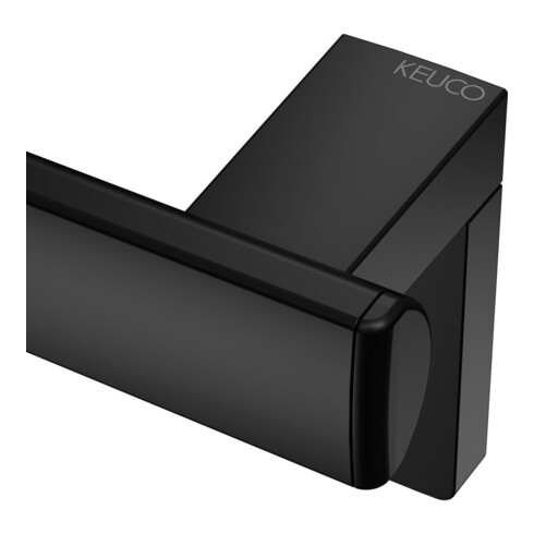 Keuco Barre de douche AXESS noire mate, 850/850 mm, avec barre de douche, version gauche