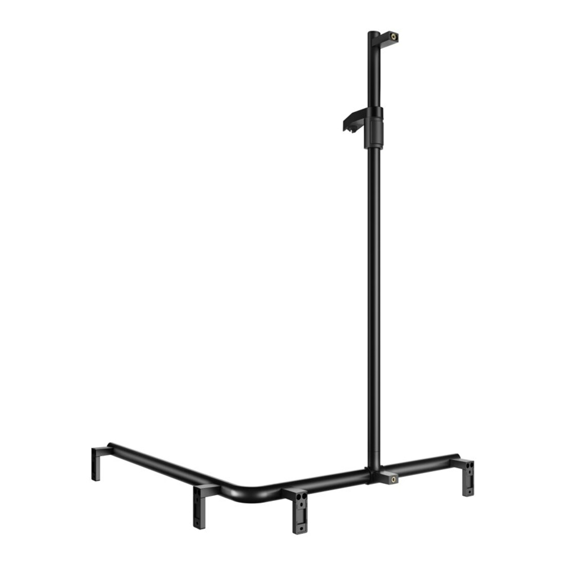 Keuco Barre de douche AXESS noire mate, 850/850 mm, avec barre de douche, version gauche
