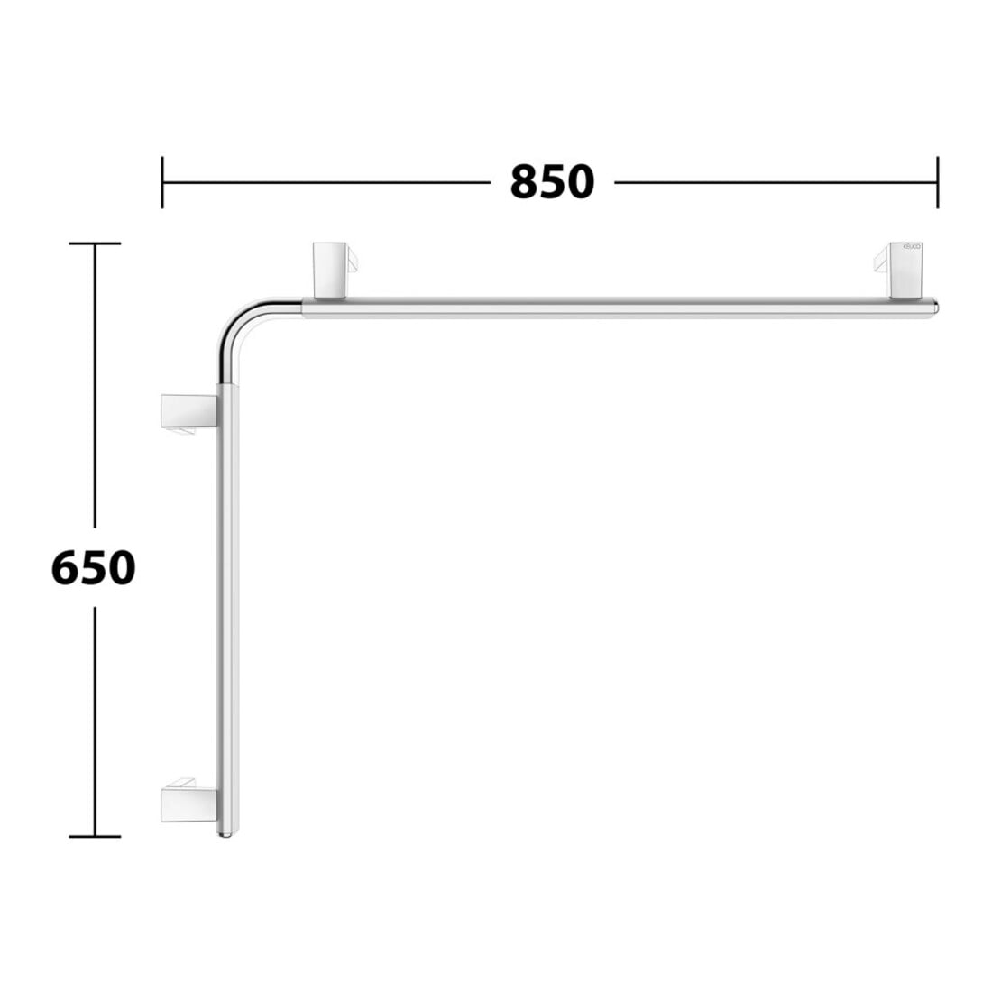 Keuco Barre de douche/baignoire AXESS 650x850mm, alu argenté anodisé/chromé