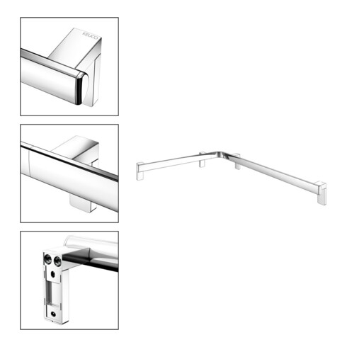 Keuco Barre de douche/baignoire AXESS 650x850mm, chromée