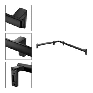 Keuco Barre de douche/baignoire AXESS 650x850mm, noir mat