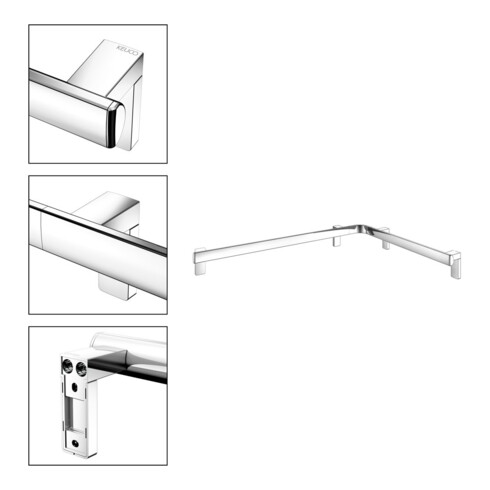 Keuco Barre de douche/baignoire AXESS 850x650mm, chromée
